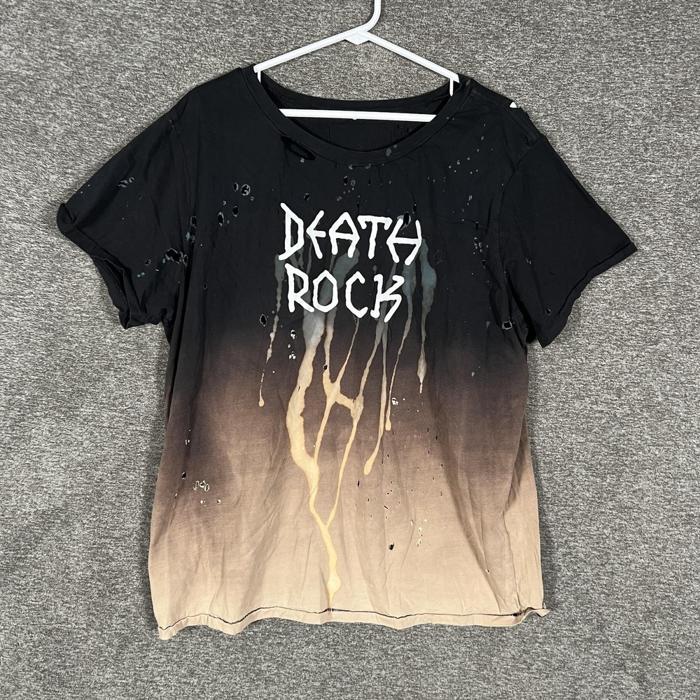 Garçons Infideles‎ Death Rock Shirt Mens 2XL Black Distressed Graphic Tee